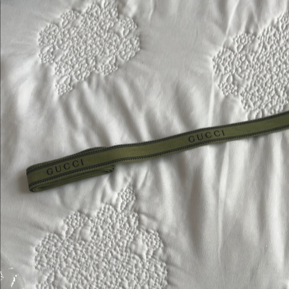 Gucci Olive Green Logo Ribbon